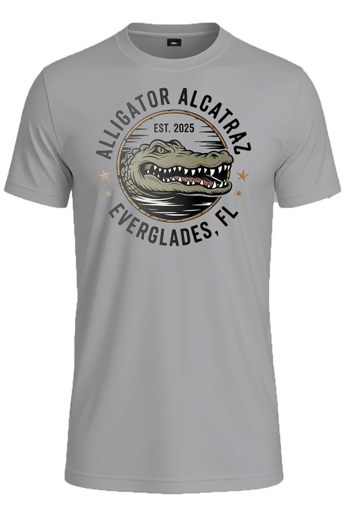 Alligator Alcatraz Everglades Florida Graphic T-Shirt, Gray