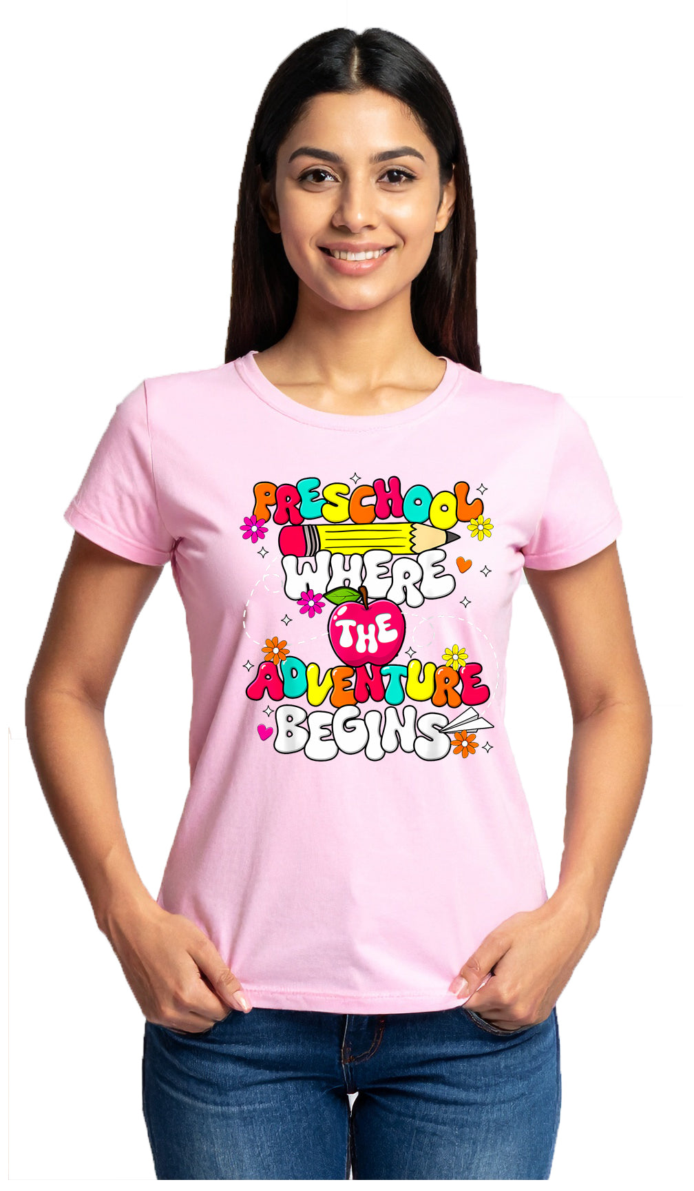 Pre School, Where the adventure begins T-shirt-Apple Version