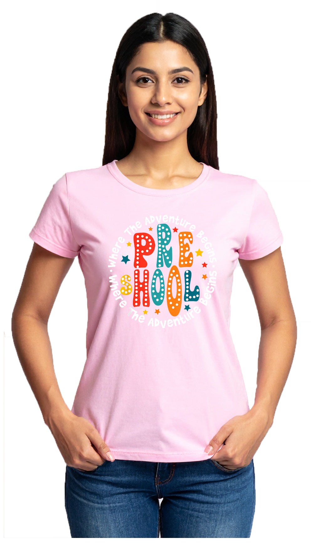 Pre School, Where the adventure begins T-shirt-Circle Version