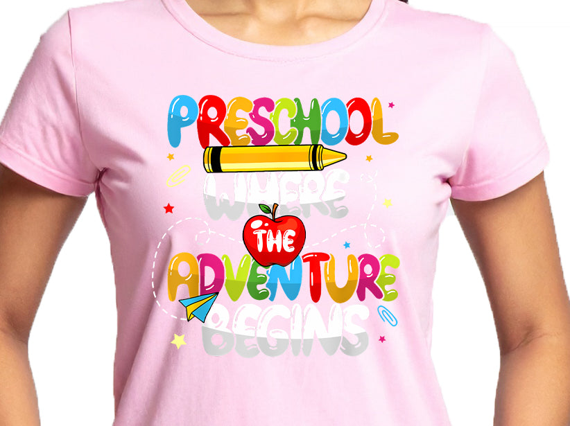 Pre School, Where the adventure begins Two T-shirt